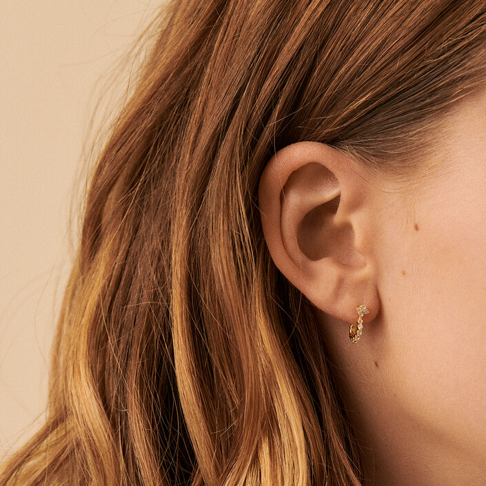 Créoles BELOVED - Cristal / Doré - Boucles d'oreilles  | Agatha