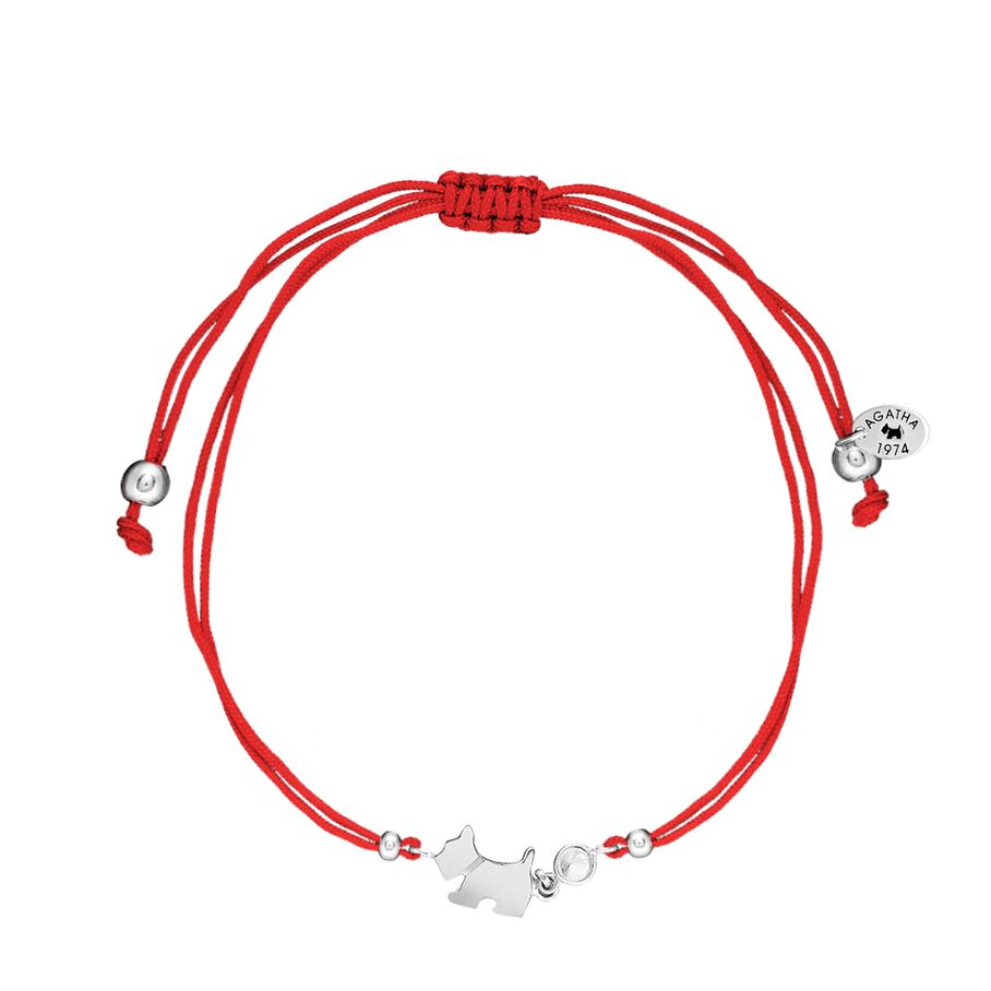 Bracelet cordon CZSCOT - Cristal / Rouge