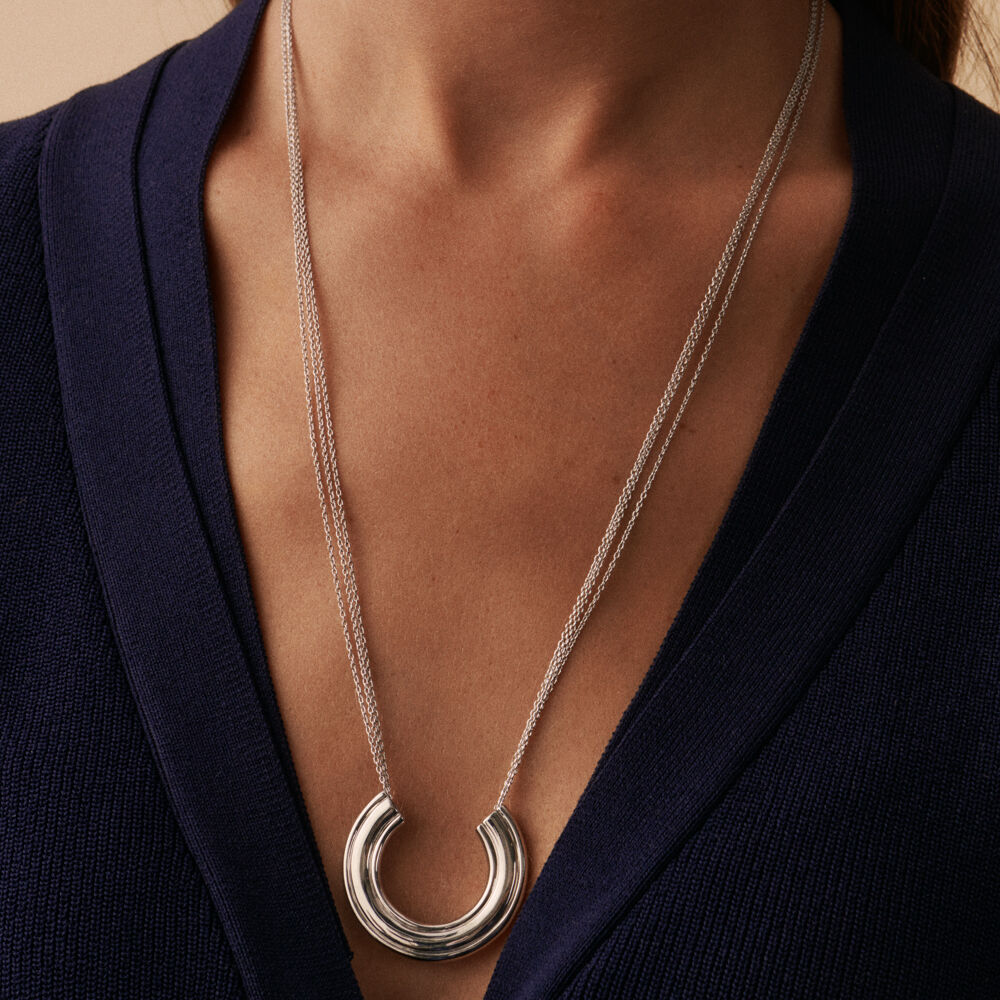 Collier mi-long 1960 - Argenté - Colliers fantaisie  | Agatha