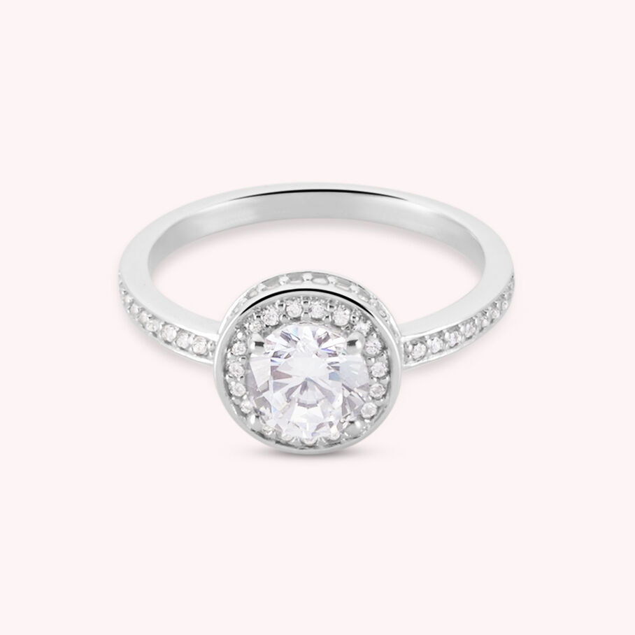 Bague fine IMPERIAL - Cristal / Argenté - Bagues  | Agatha
