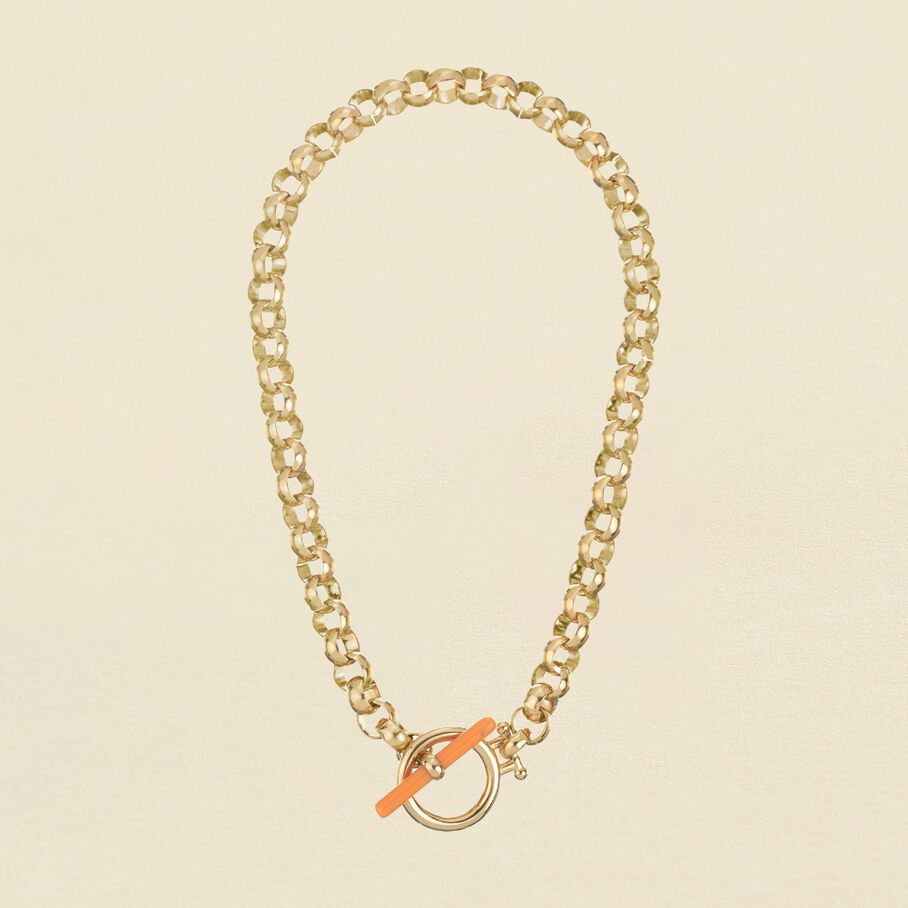 Collier ras du cou LENNON - Orange / Doré - Colliers  | Agatha