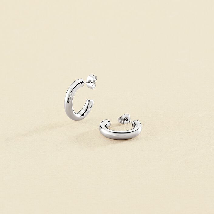 Créoles GIPSY - Argenté - Boucles d'oreilles  | Agatha