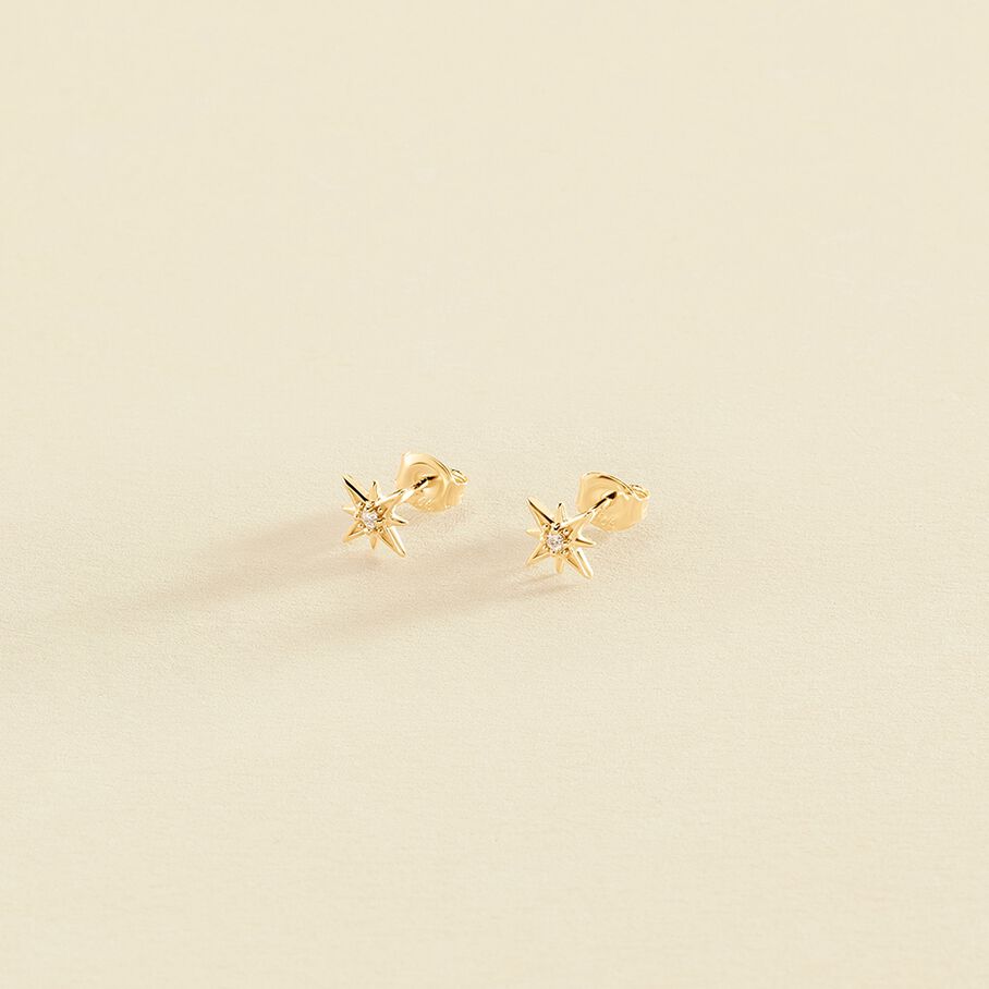 Boucles d'oreilles puces OURSE - Cristal / Doré - Boucles d'oreilles puces  | Agatha