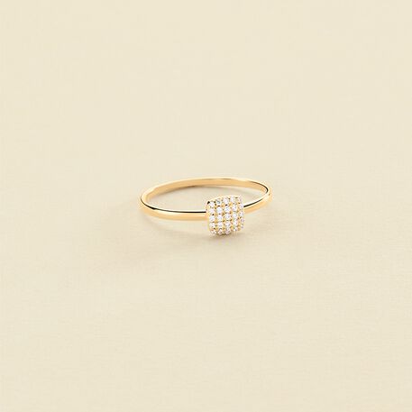 Bague fine GLORIA - Cristal / Doré - Bagues  | Agatha