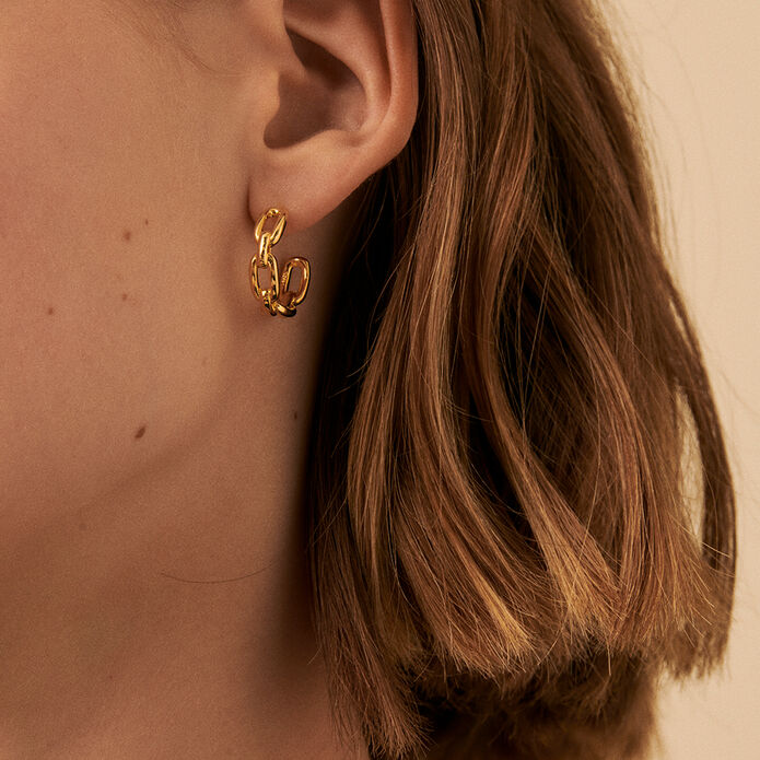 Créoles CHAIN - Doré - Boucles d'oreilles  | Agatha