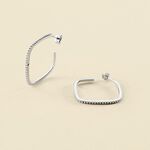 Créoles SISSI - Cristal / Argenté - Boucles d'oreilles  | Agatha