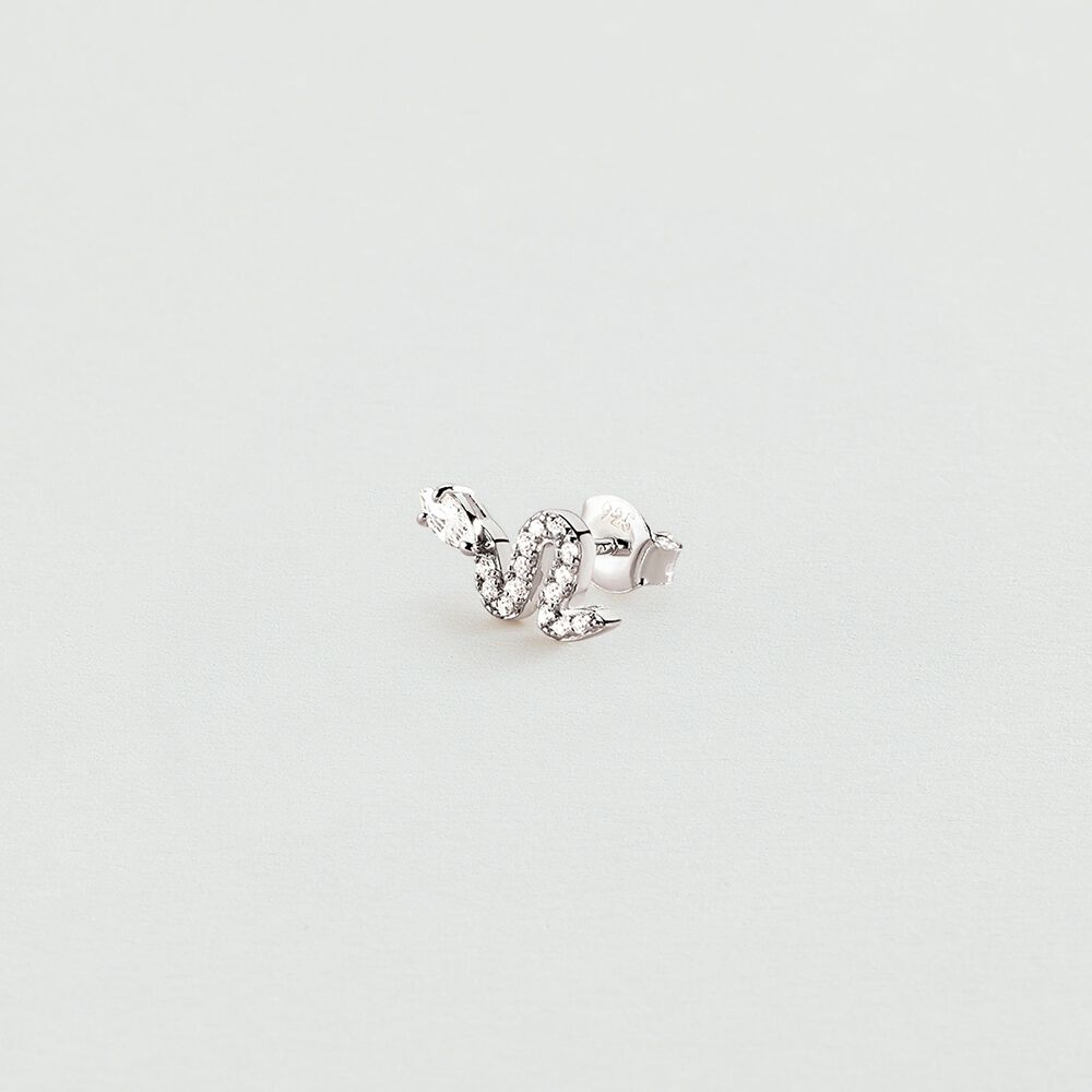 Piercing puce SNAKY - Cristal / Argent&eacute; - Argent v&eacute;ritable  | Agatha