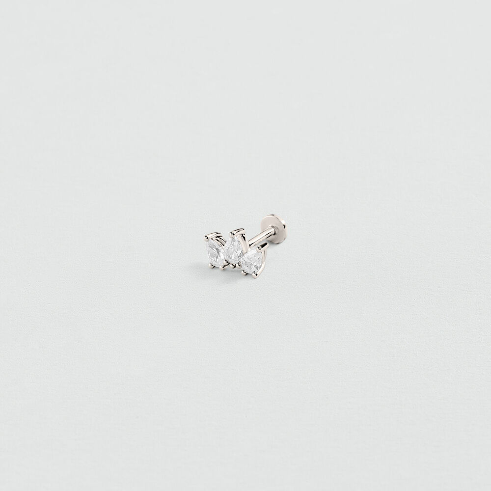 Piercing puce MIX & MATCH - Cristal / Argent&eacute; - Piercing H&eacute;lix & Tragus  | Agatha