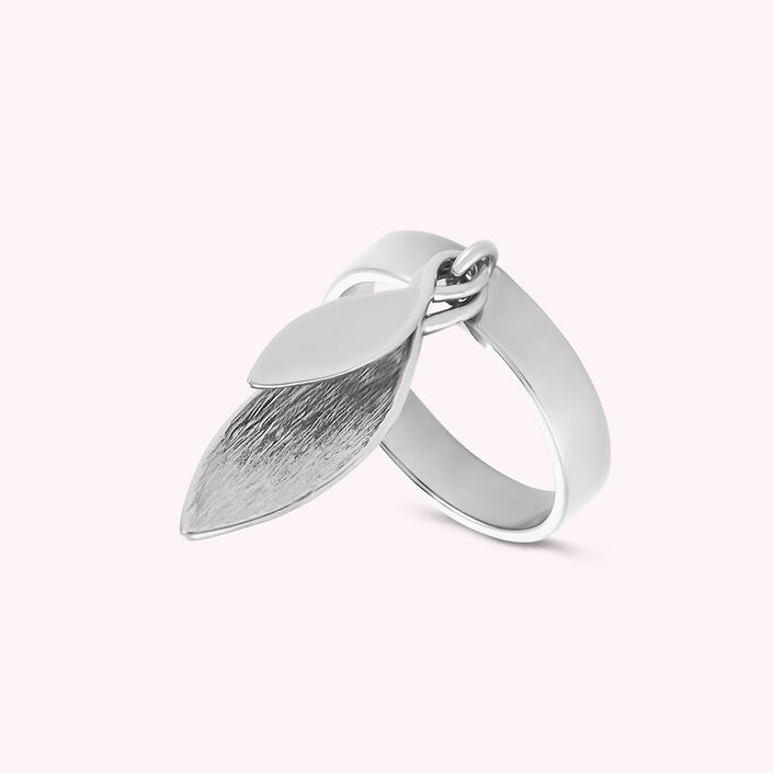 Bague large VEGETAL - Argenté - Bagues  | Agatha