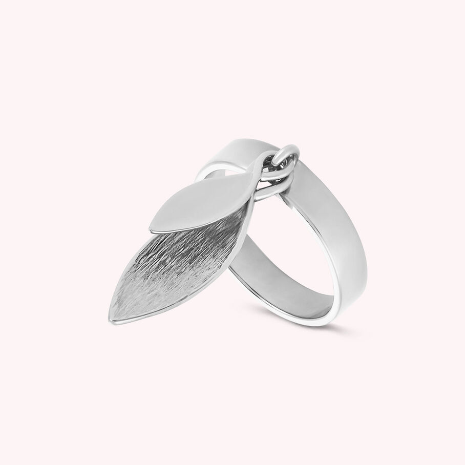 Bague large VEGETAL - Argenté - Bagues  | Agatha