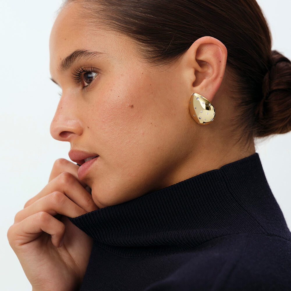 Boucles d'oreilles pendantes DANAE - Cristal / Dor&eacute; - Boucles d'oreilles pendantes  | Agatha