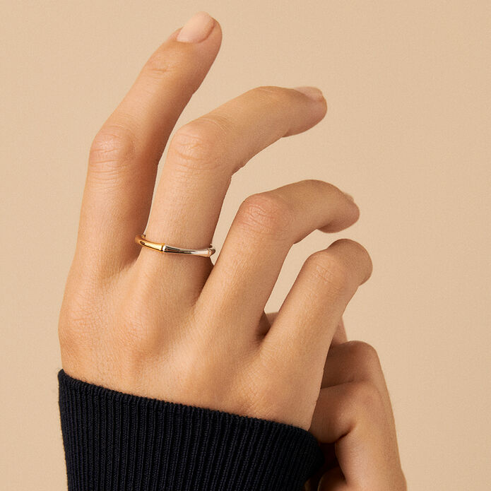 Bague fine BAMBOO - Argenté / Doré - Bagues  | Agatha