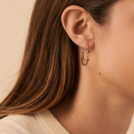 Créoles ARCO - Multicolore / Doré - Boucles d'oreilles  | Agatha