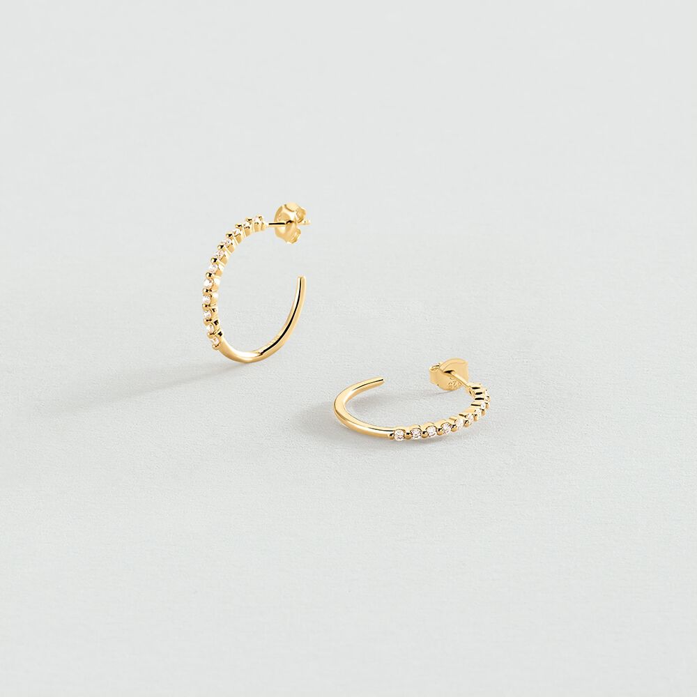 Créoles BELOVED - Cristal / Doré - Boucles d'oreilles fantaisies  | Agatha