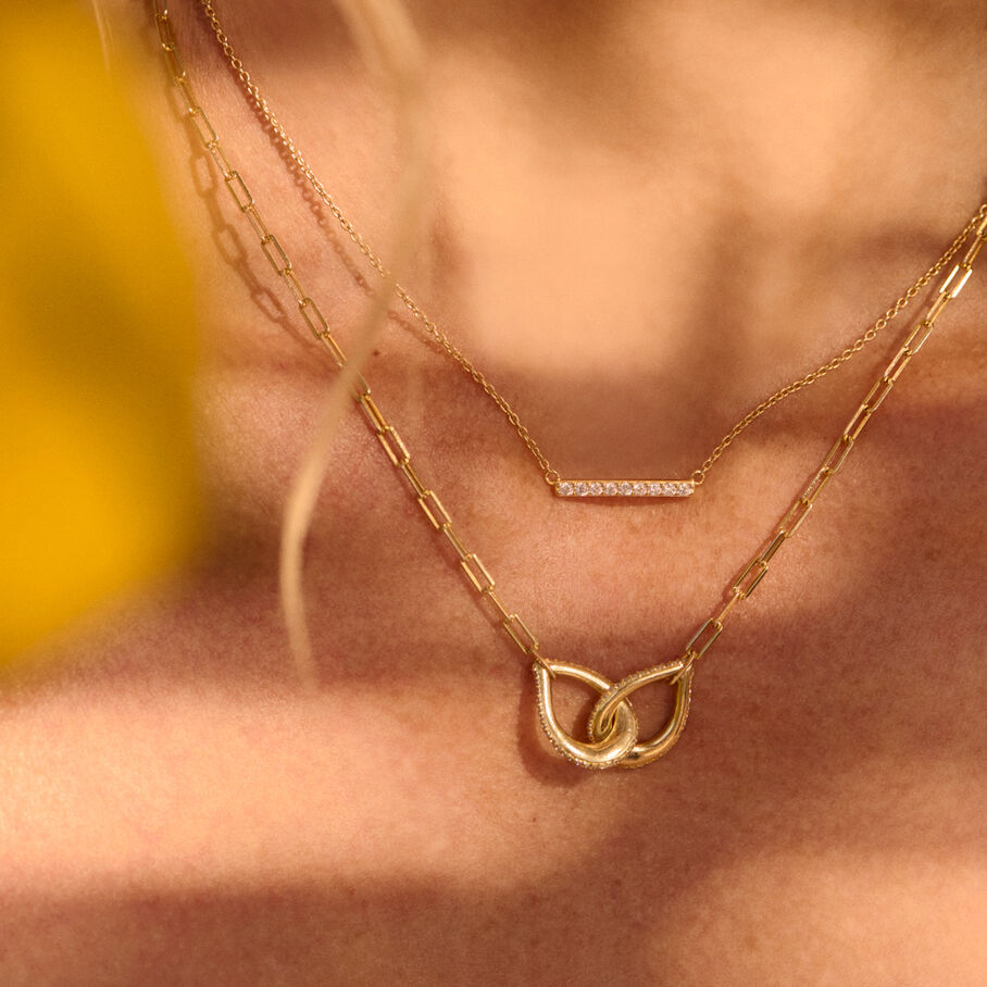 Collier ras du cou GEMINI - Cristal / Doré