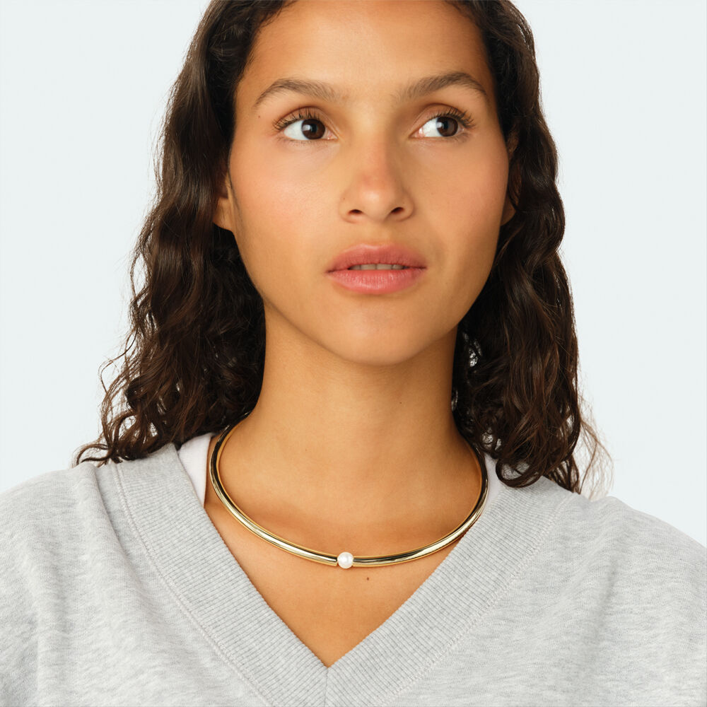 Collier court TORQUE PERLE BATIGNOLLES - Perle / Dor&eacute; - Colliers ras du cou  | Agatha