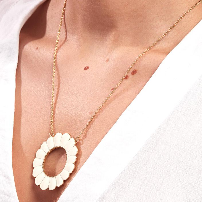 Sautoir FLORA - Doré / Blanc - Colliers  | Agatha
