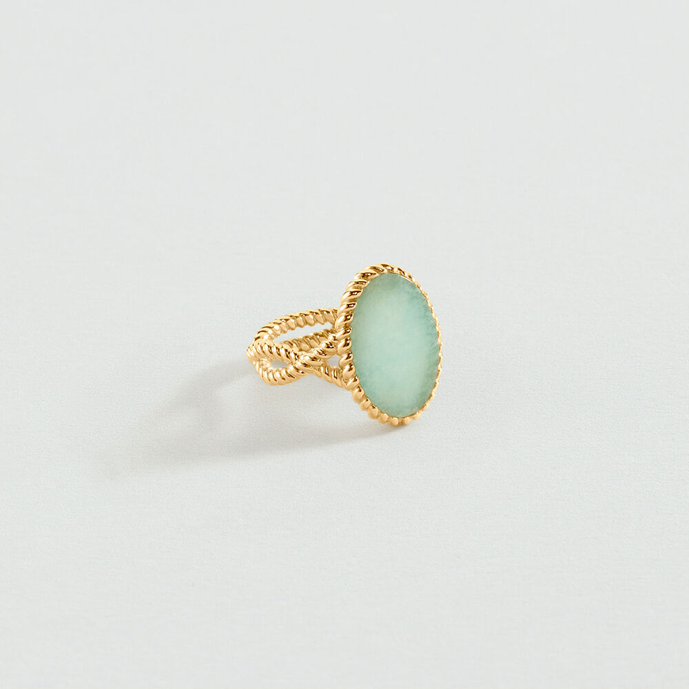 Bague large ILIOS - Amazonite - Bagues avec pierre  | Agatha