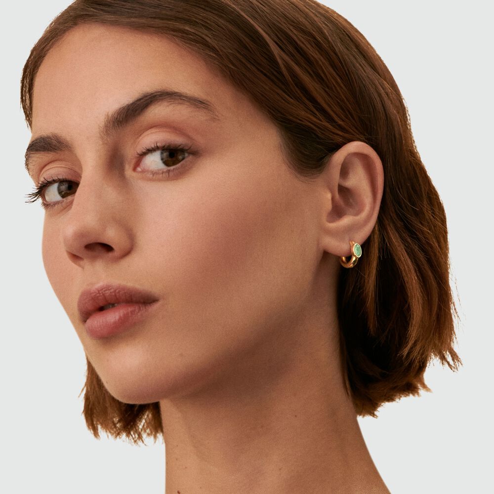 Piercing créole LEIA - Vert / Doré - Piercings  | Agatha