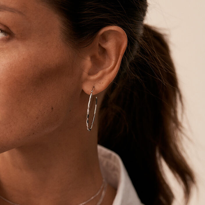 Créoles RADIEUX - Argenté - Boucles d'oreilles  | Agatha