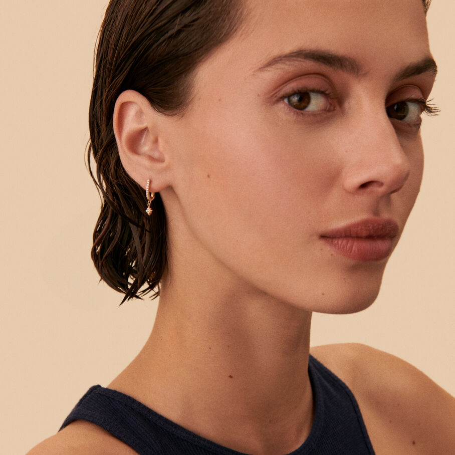 Piercing créole DIAMSTAR - Cristal / Doré - Piercings  | Agatha