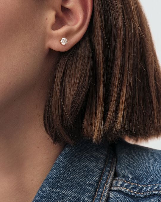 Boucles d'oreilles puces SOL - Cristal / Doré - Boucles d'oreilles puces  | Agatha Boucles d'oreilles puces SOL - Cristal / Doré - Boucles d'oreilles puces  | Agatha