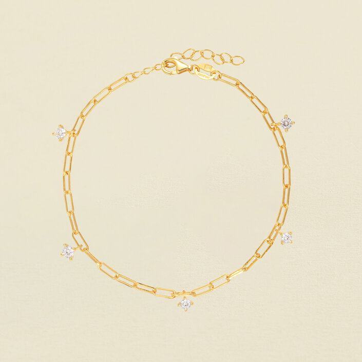 Bracelet souple HERA - Cristal / Doré - Bracelets  | Agatha