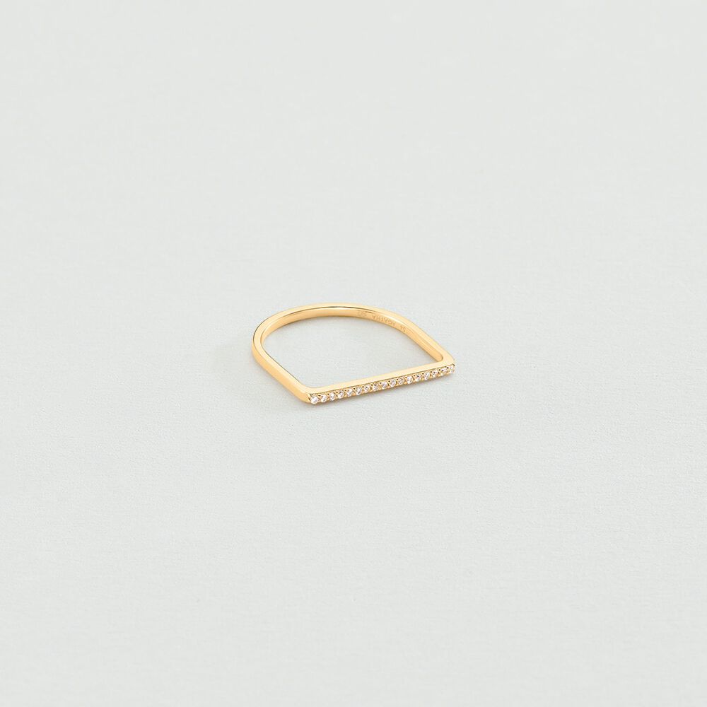 Bague fine BARSHINE - Cristal / Dor&eacute; - Bagues fantaisie  | Agatha