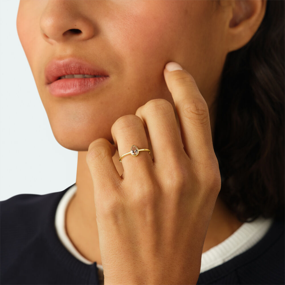 Bague fine GOUTTE CANDY - Jaune / Dor&eacute; - Bagues fines  | Agatha