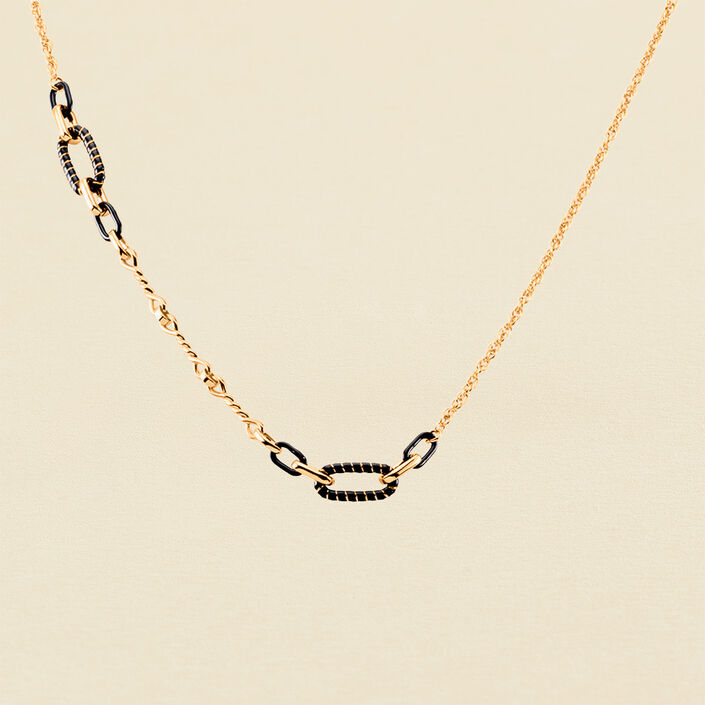 Collier mi-long SESHA - Noir / Doré - Colliers  | Agatha