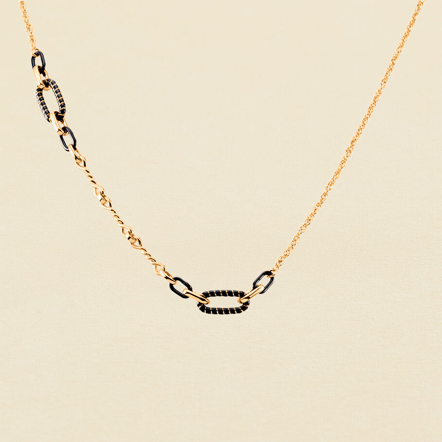 Collier mi-long SESHA - Noir / Doré - Colliers  | Agatha