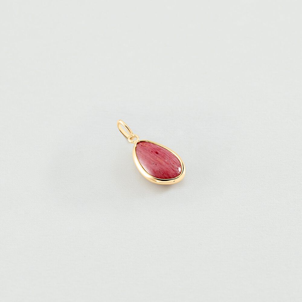 Pendentif PIERRE NATURELLE - Rhodonite / doré - Autres pierres  | Agatha