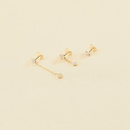 Piercing puce MIX& MATCH - Cristal / Doré - Piercings  | Agatha