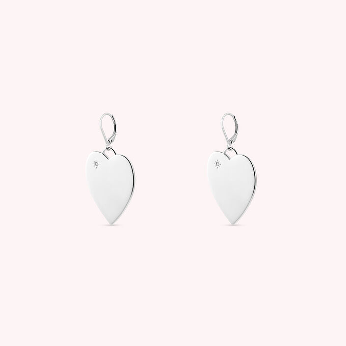 Boucles d'oreilles pendantes HEARTY - Cristal / Argenté - Boucles d'oreilles  | Agatha