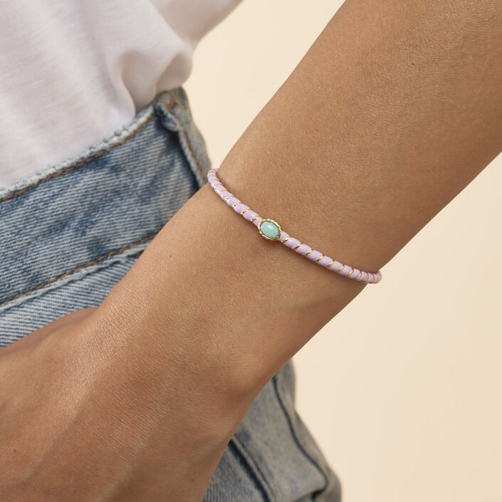 Jonc ARLEQUIN - Mauve / Doré - Bracelets  | Agatha