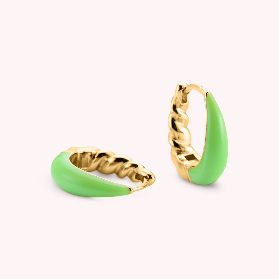 Créoles ATMA - Vert / Doré - Boucles d'oreilles  | Agatha
