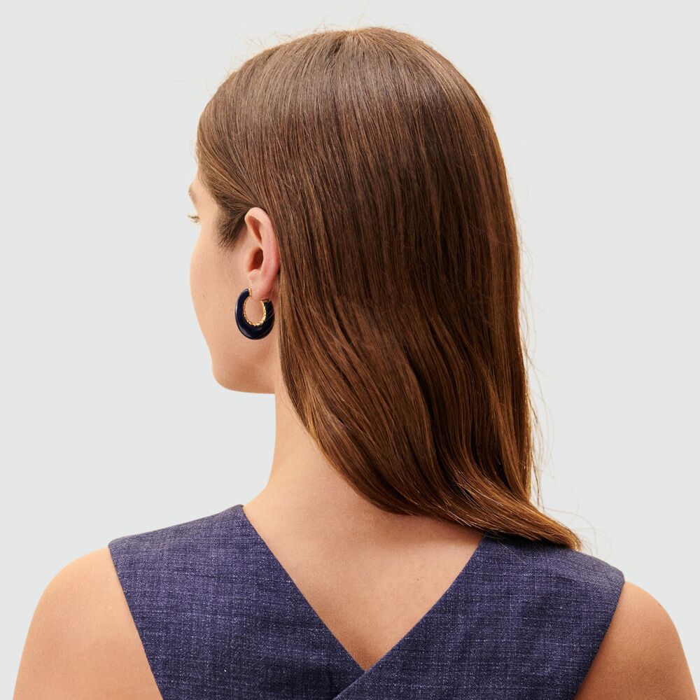Créoles TORSADES - Bleu / Doré - Boucles d'oreilles fantaisies  | Agatha