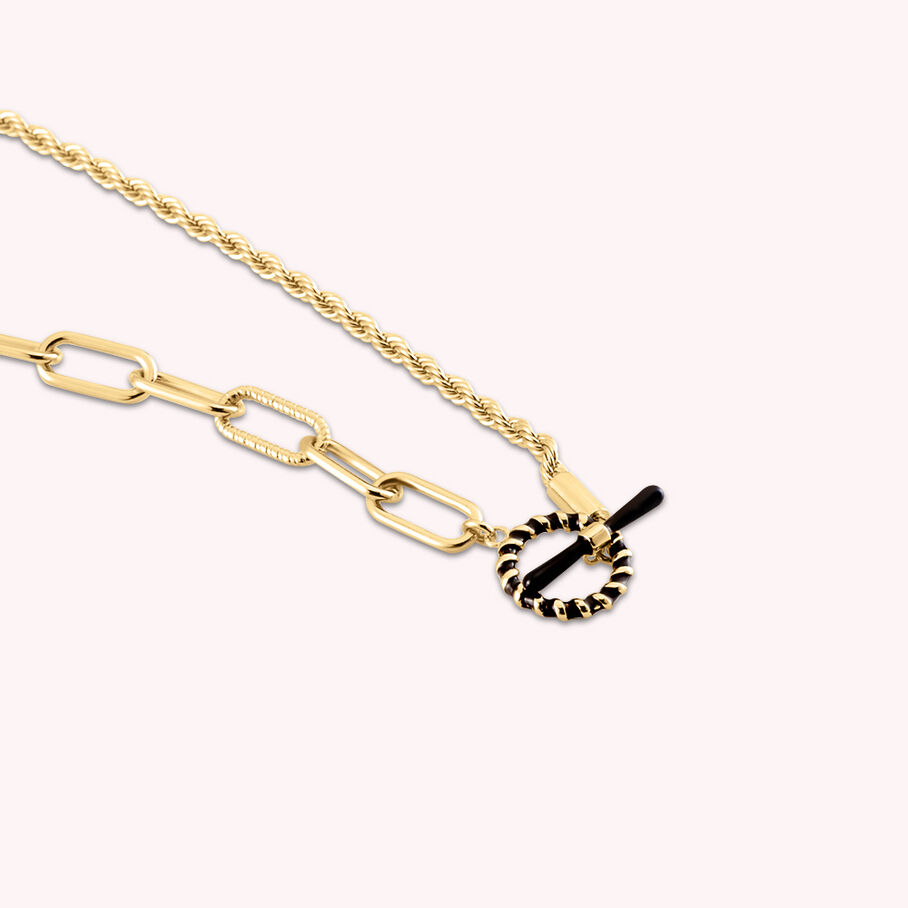 Collier ras du cou SESHA - Noir / Doré - Colliers  | Agatha