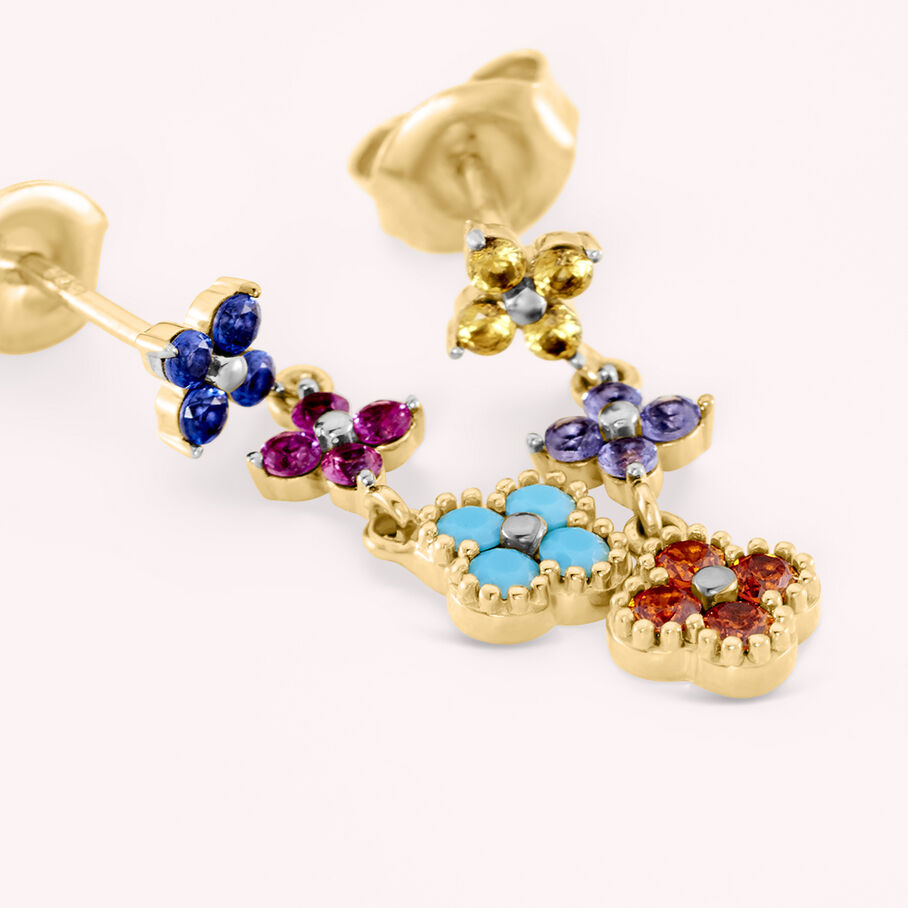 Boucles d'oreilles pendantes BELOVED - Multicolore / Doré - Boucles d'oreilles  | Agatha