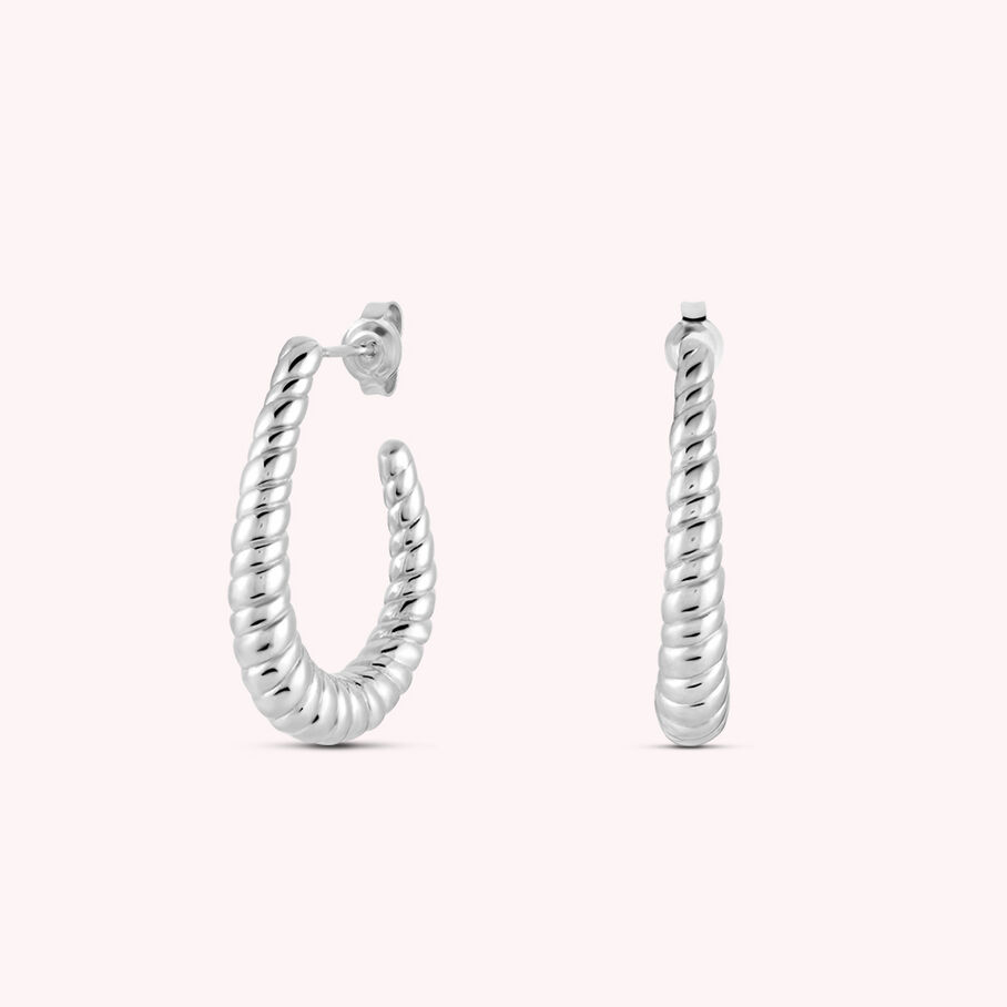 Créoles HARMONIE - Argenté - Boucles d'oreilles  | Agatha