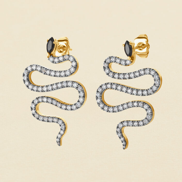 Boucles d'oreilles pendantes SNAKY - Cristal / Gun - Boucles d'oreilles  | Agatha