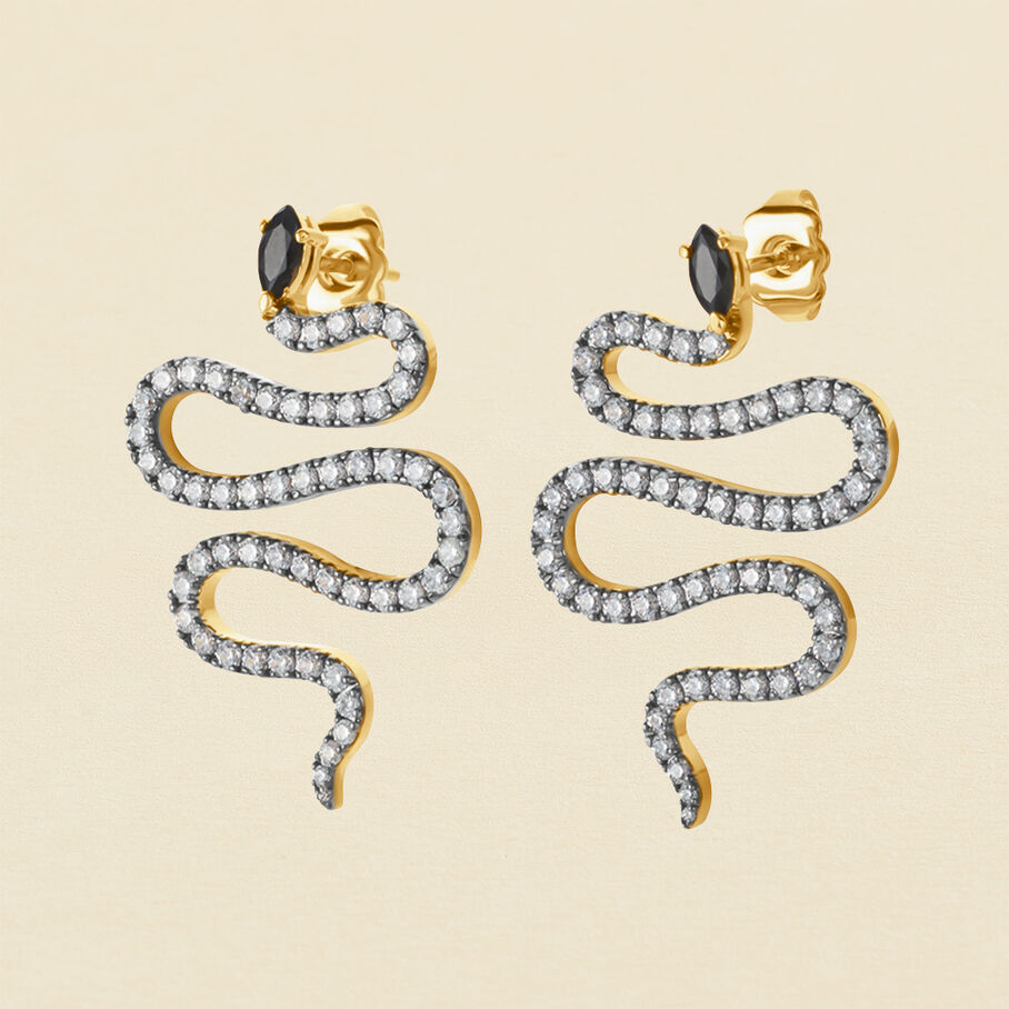 Boucles d'oreilles pendantes SNAKY - Cristal / Gun - Boucles d'oreilles  | Agatha