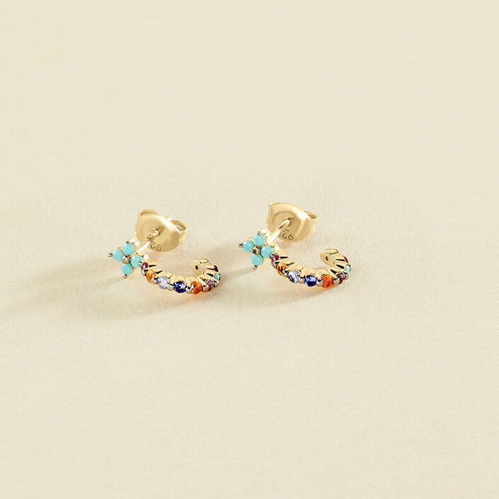 Créoles BELOVED - Multicolore / Doré - Boucles d'oreilles  | Agatha
