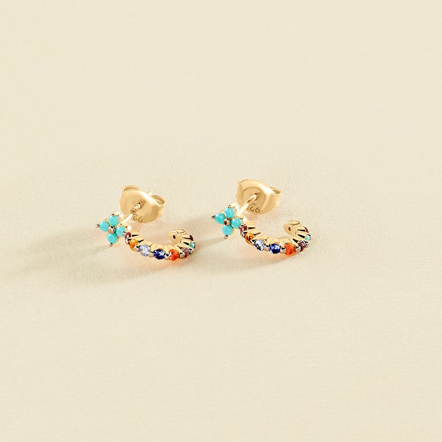 Créoles BELOVED - Multicolore / Doré - Boucles d'oreilles  | Agatha