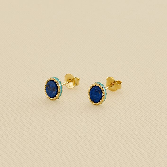 Boucles d'oreilles puces ATMA - Lapis/ bleu - Boucles d'oreilles puces  | Agatha