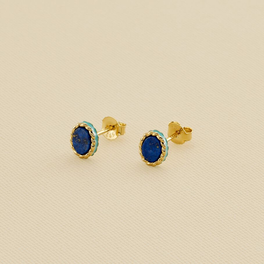 Boucles d'oreilles puces ATMA - Lapis/ bleu - Boucles d'oreilles puces  | Agatha