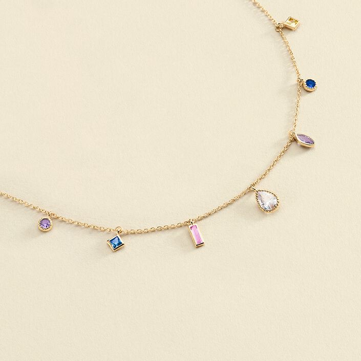 Collier ras du cou RAINBOW - Multicolore / Doré - Colliers  | Agatha