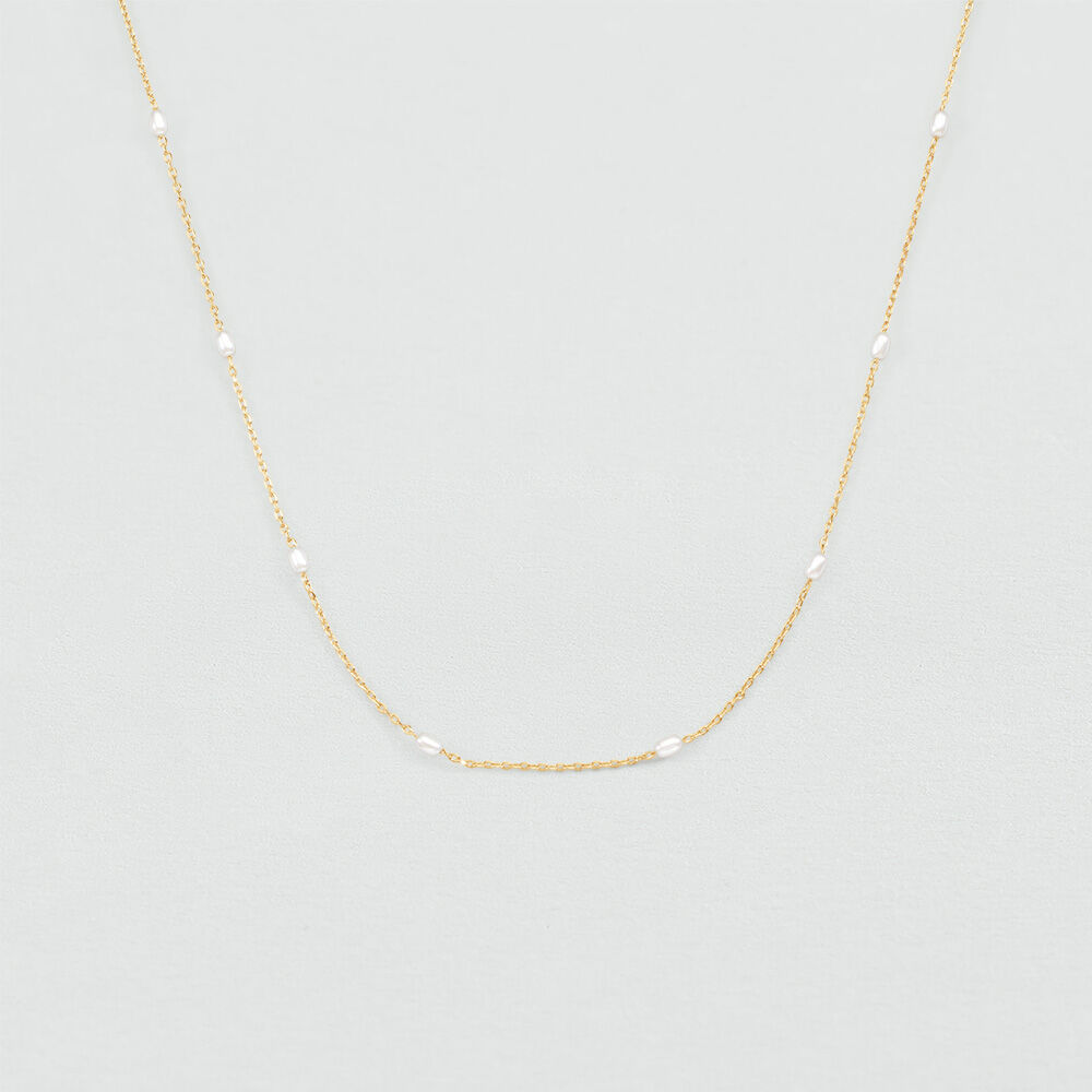 Collier ras du cou JASMIN - Dor&eacute; / Blanc - Colliers ras du cou  | Agatha