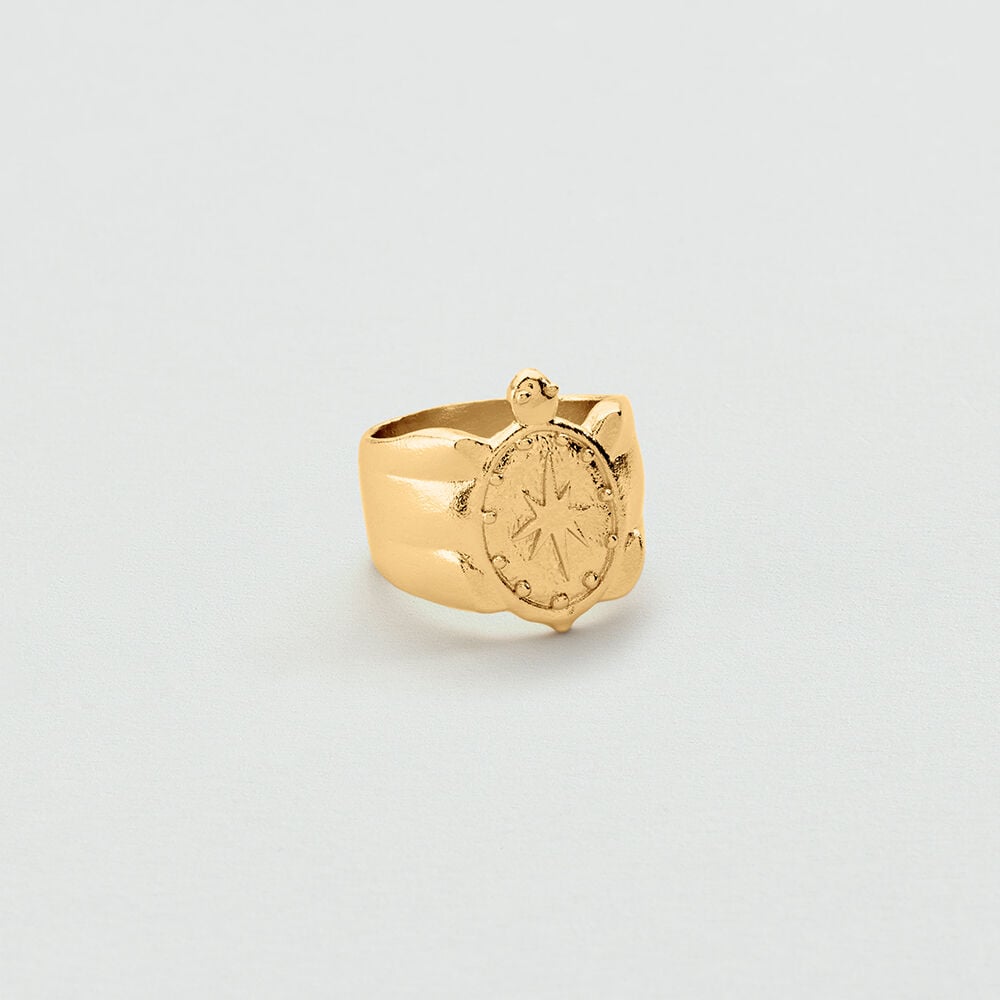 Bague large PANGEA - Dor&eacute; - Bagues larges  | Agatha