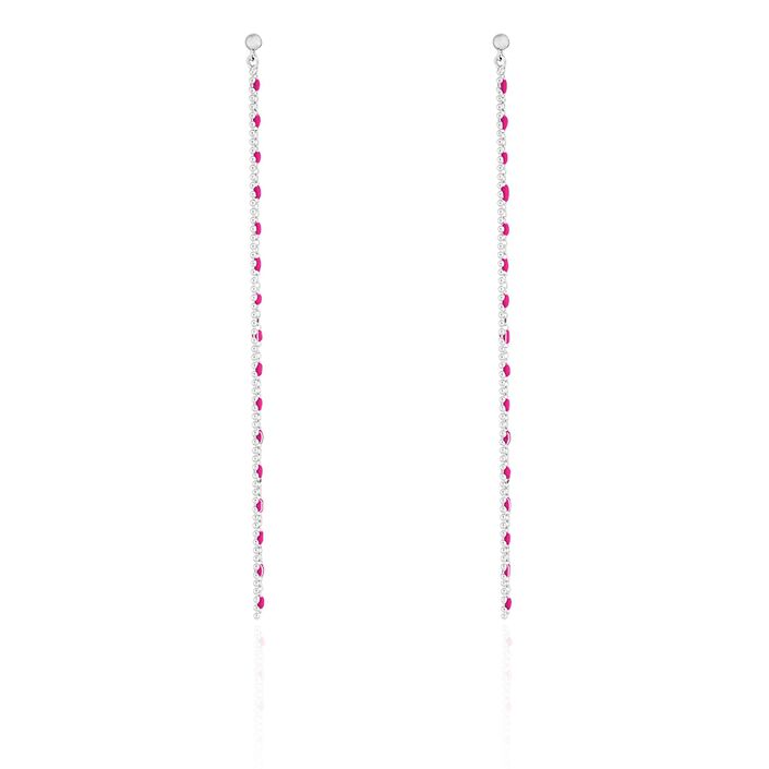 Boucles d'oreilles pendantes CONFETT - Fuchsia / Argenté - Boucles d'oreilles  | Agatha